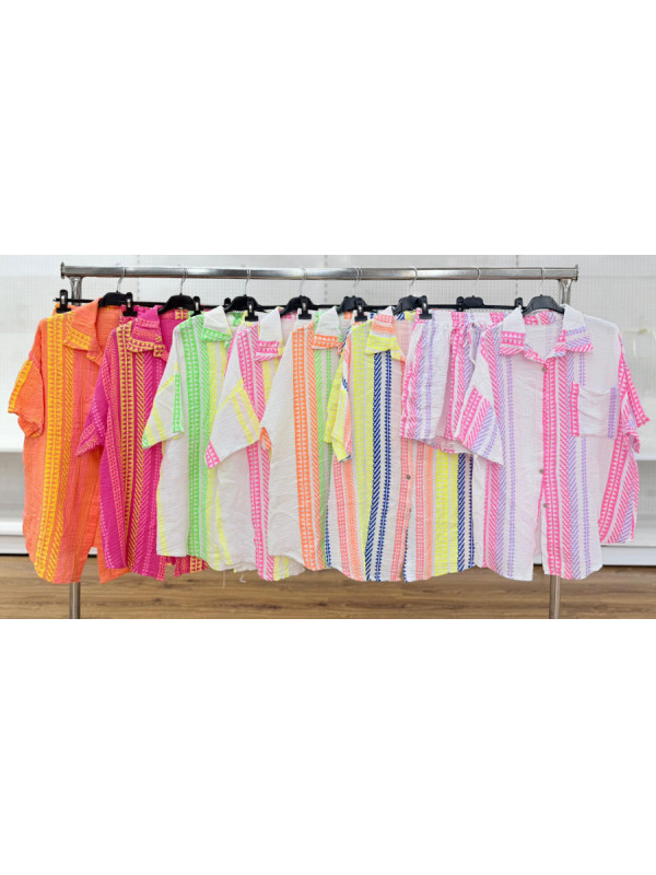 CONJUNTO SHORT CAMISA ESTAMPADO FLUOR