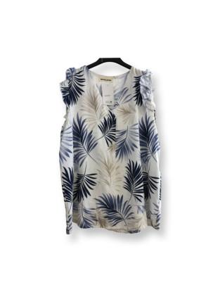 Blusa estampada manga volant