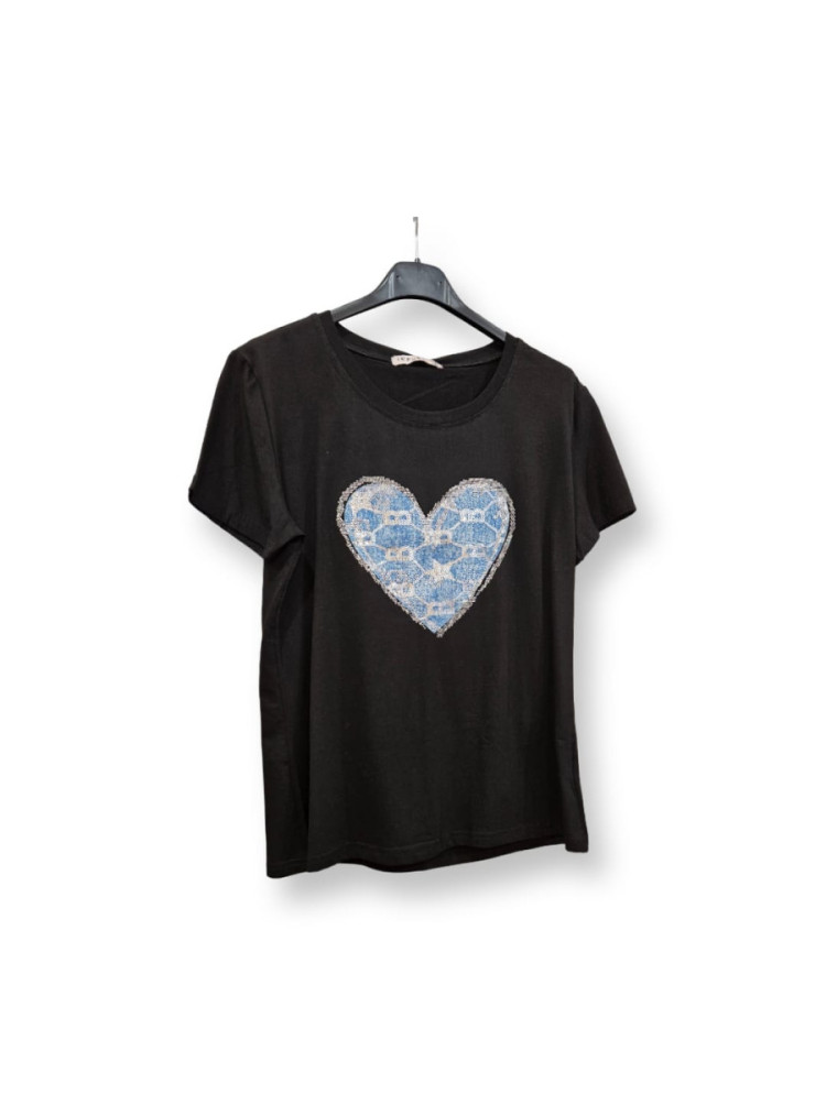 Camiseta Corazón NEGRO