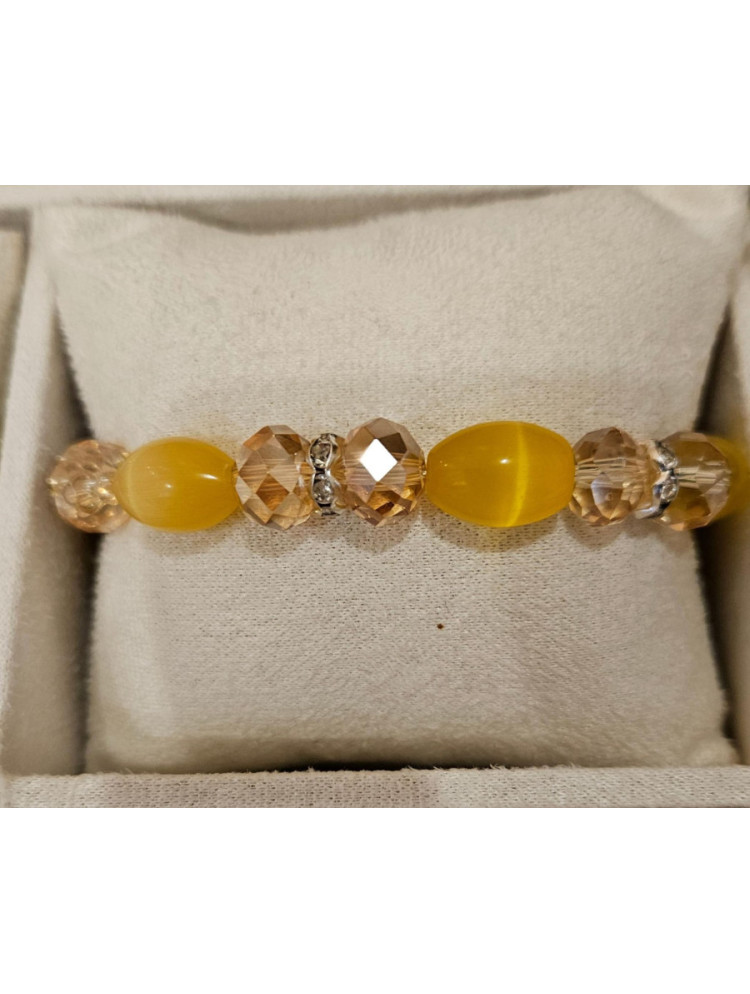 Pulsera piedras y cristal