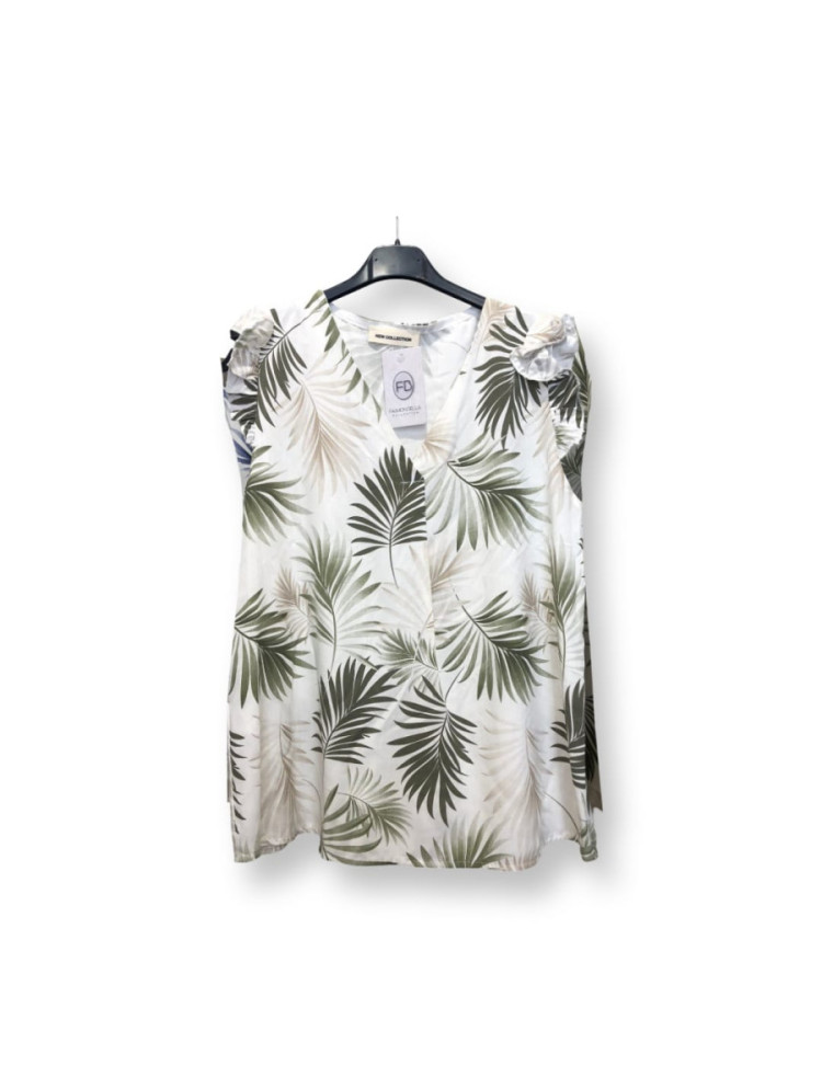 Blusa estampada manga volant