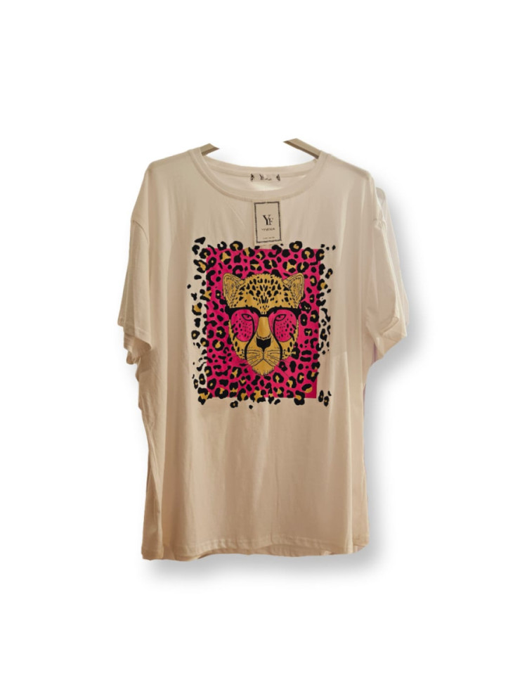 CAMISETA LEO FUCSIA