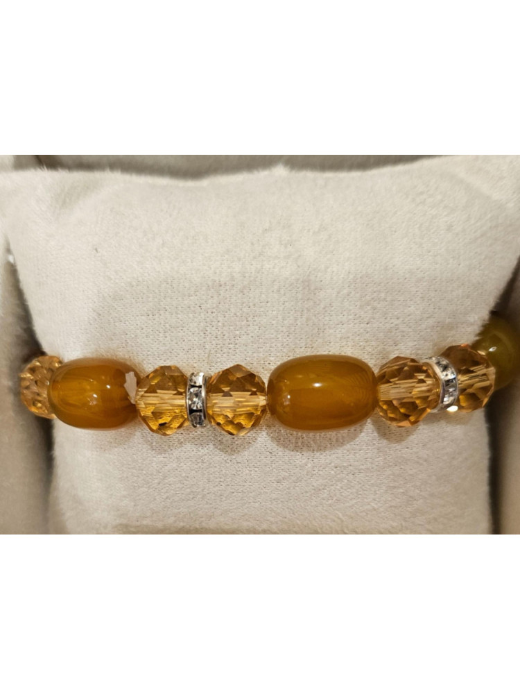 Pulsera piedras y cristal